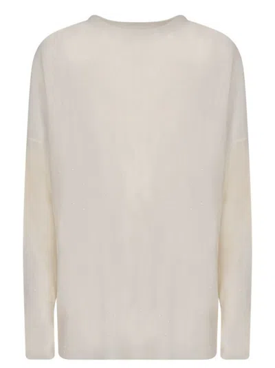 Fabiana Filippi White Wool Sweater With Sequins