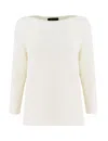 Fabiana Filippi Lurex Long Sleeve Sweater In Bianco