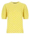 Fabiana Filippi Polka Dot Crewneck Knitwear In Yellow