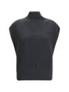 Fabiana Filippi Sleeveless Wool Sweater With Sequins In Black