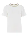 Fabiana Filippi White T-shirt With Whimsical Mushroom Motifs In Bianco