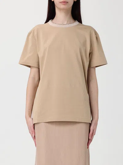 Fabiana Filippi Embroidered-trim T-shirt In Neutral
