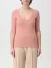 Fabiana Filippi Pink Cotton T-shirt In Blush Pink