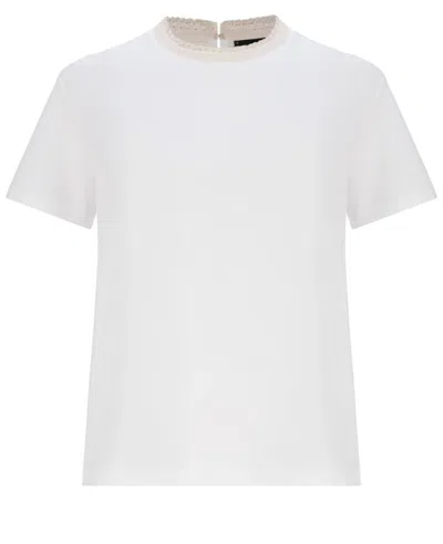 Fabiana Filippi T Shirt With Diam. Thread In White