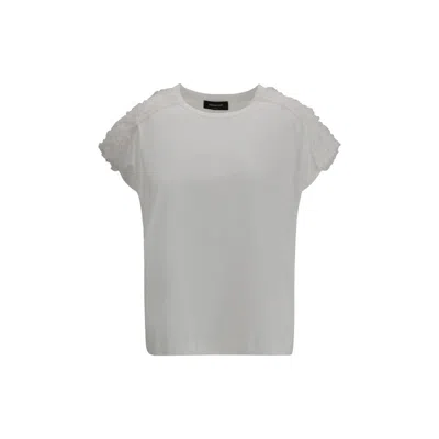 FABIANA FILIPPI T-SHIRT WITH TULLE APPLIQUÉS