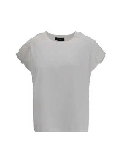 FABIANA FILIPPI T-SHIRT WITH TULLE APPLIQUÉS