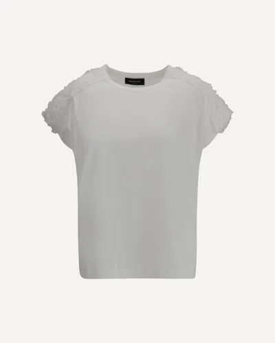 FABIANA FILIPPI T-SHIRT WITH TULLE APPLIQUÉS