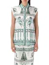 Fabiana Filippi Loose Fit Sleeveless Silk Twill Shirt In Multi