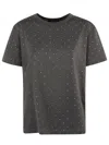 Fabiana Filippi Jersey T-shirt With All Over Embroidery In Grafite