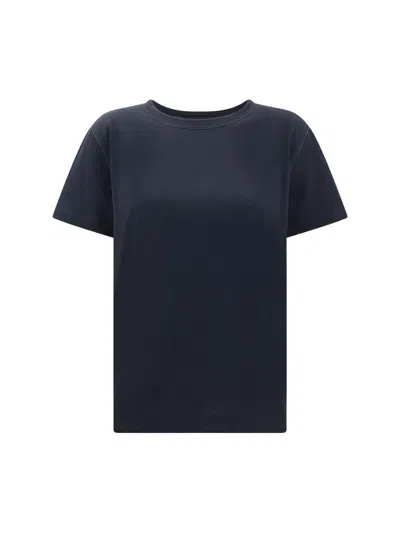 Fabiana Filippi Filo Diamante Detailed Short Sleeved Basic T In Navy