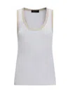 Fabiana Filippi Ribbed Tank Top With Scoop Neckline In White