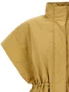 Fabiana Filippi Padded Taffeta Short Cape With Filo Diamante In Gold