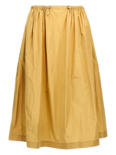 Fabiana Filippi Gathered Waistband Skirt Midi Length In Yellow