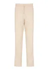 Fabiana Filippi Tailored Beige Cotton Pants With Side Slit Pockets In Neutrals