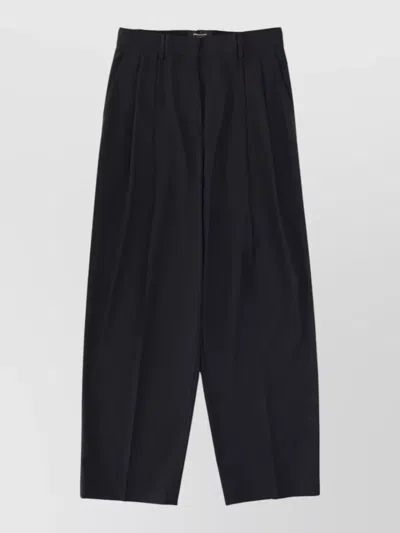 Fabiana Filippi Tailored Trousers Pleated Front Belt Loops In Black