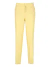 Fabiana Filippi Straight Wool Trousers Belt Loops In Yellow