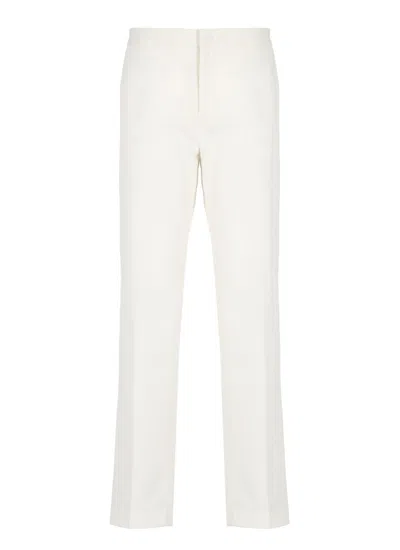 FABIANA FILIPPI FABIANA FILIPPI TAILORED WHITE COTTON PANTS WITH FUNCTIONAL POCKETS