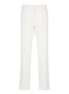Fabiana Filippi Tailored White Cotton Pants With Functional Pockets In White