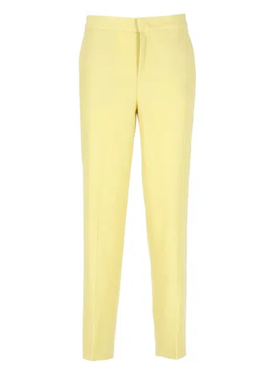 Fabiana Filippi Tailored Yellow Wool Pants With Subtle Detailing