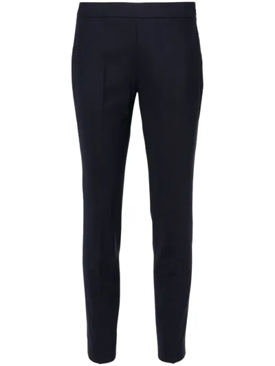 Fabiana Filippi Tapered Merino-blend Trousers In Blue