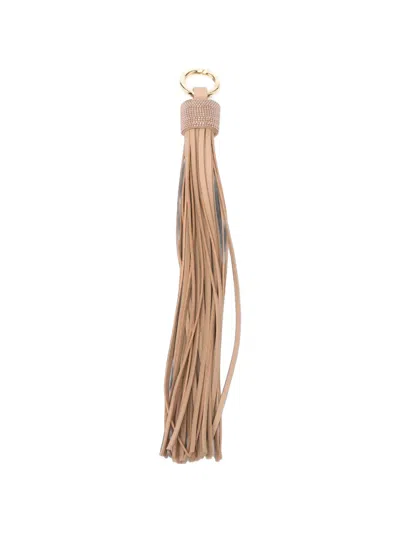 Fabiana Filippi Tassel Beaded Keyring In Burgundy