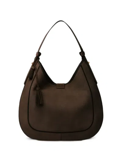 Fabiana Filippi Tassel-detail Suede Shoulder Bag In Brown