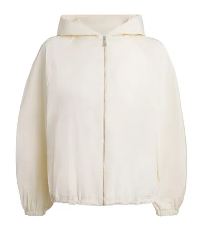 Fabiana Filippi Technical Taffeta Bomber Jacket In Neutral