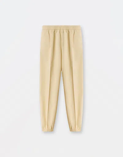 Fabiana Filippi Techno Tailoring Jogging Trousers With Front Crease In Banana