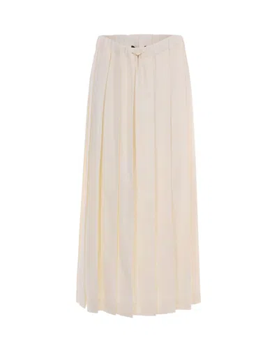 Fabiana Filippi Pleated Midi Skirt With Elastic Waistband In Tecno Tailoring In Multi