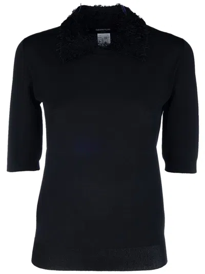FABIANA FILIPPI TEXTURED-COLLAR KNITTED TOP