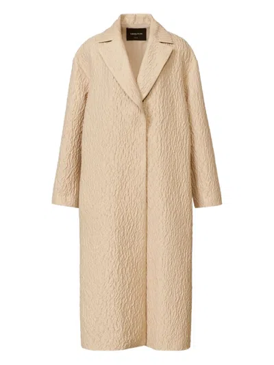 Fabiana Filippi Textured-effect Drawstring Single-breasted Coat In Neutral