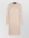 Fabiana Filippi Textured Fabric Coat With Fringe And Pockets In Multi