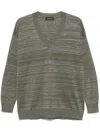Fabiana Filippi Textured Green Sweater With Deep V-neckline