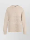 Fabiana Filippi Textured Knit Camel Sweater With Ribbed Edges