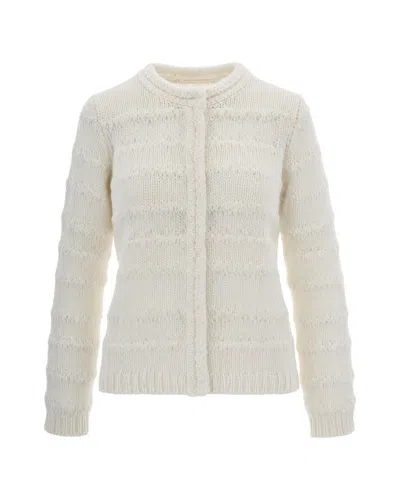 Fabiana Filippi Textured Knit Cardigan In Rafia