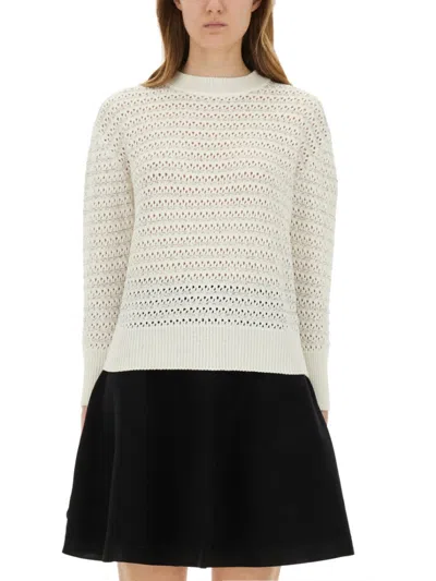 Fabiana Filippi Textured Knit Cotton Jersey Sweater In White