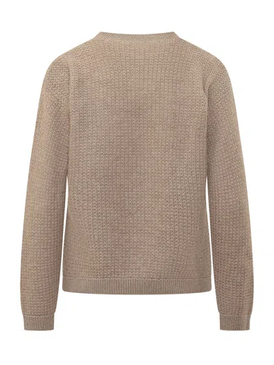 Fabiana Filippi Textured Knit Sweater In Moka Merin