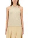 Fabiana Filippi Cotton Knit Tank Top With Sequins