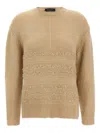 Fabiana Filippi Textured Knitted Sweater With Relaxed Fit And Side Slits In Brown