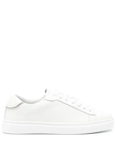 Fabiana Filippi Textured Leather Sneakers With Metallic Accents