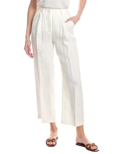 Fabiana Filippi Textured Linen Pleated Trouser In White