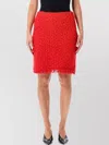 Fabiana Filippi Textured Mini Skirt Fringed Hem In Red