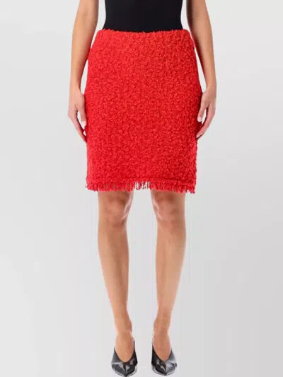 FABIANA FILIPPI TEXTURED MINI SKIRT FRINGED HEM
