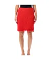 Fabiana Filippi Textured Mini Skirt Fringed Hem In Red