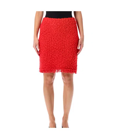 FABIANA FILIPPI TEXTURED MINI SKIRT FRINGED HEM