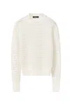 Fabiana Filippi Textured Open Weave Knit Sweater In White