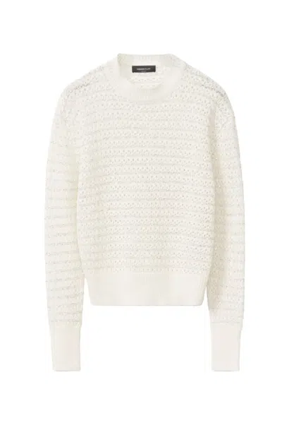Fabiana Filippi Textured Open Weave Knit Sweater In White