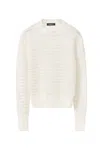 Fabiana Filippi Textured Open Weave Knit Sweater In White