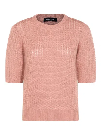 FABIANA FILIPPI TEXTURED SHORT-SLEEVE SWEATER