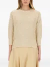 Fabiana Filippi Cotton Jersey Knitwear 3/4 Sleeves In Neutral